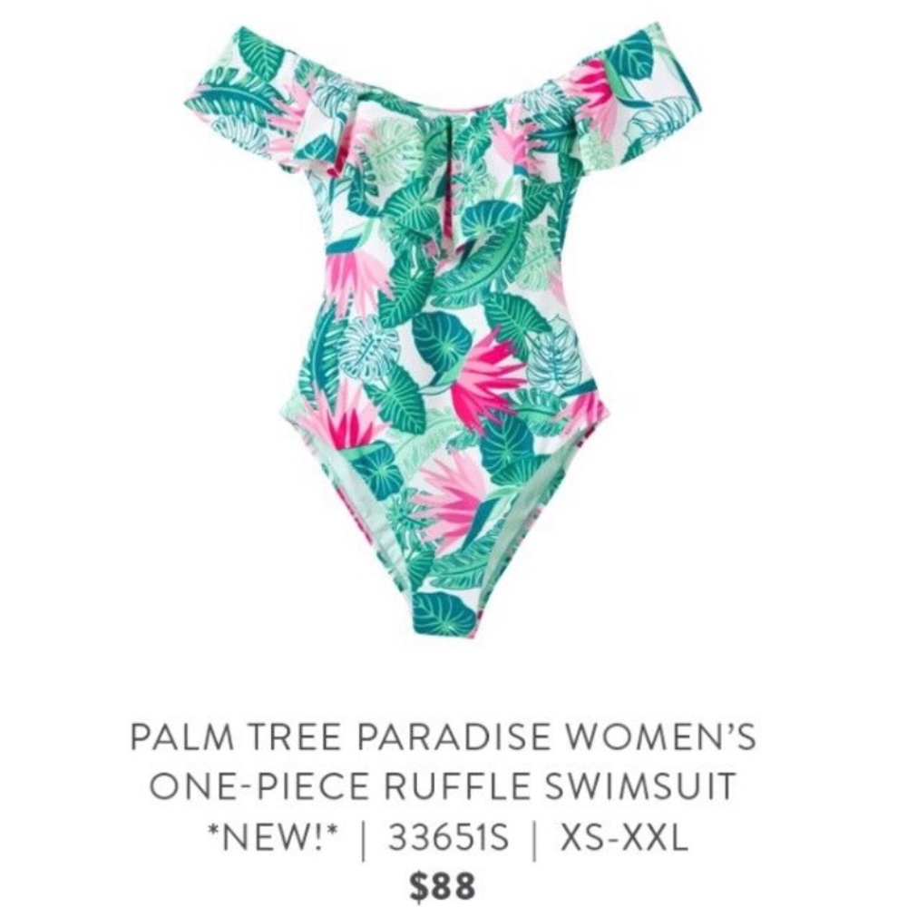 NWT Matilda Jane Palm Tree Paradise Women’s Swimsuit - Picture 5 of 7